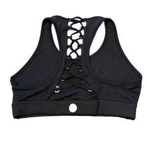 Threads 4 Thought XS Black Lace Up Back Sports bra top
